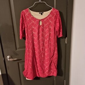 Espresso Red Lace With Slip Dress